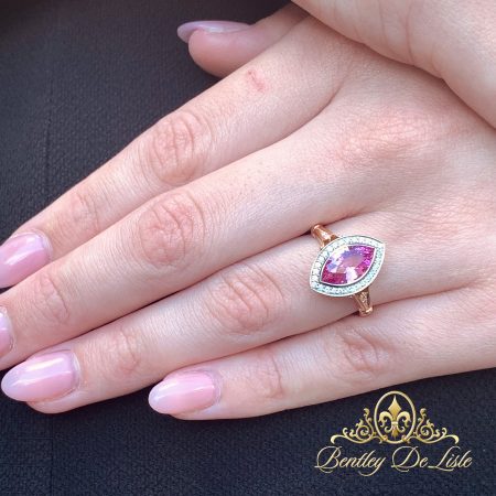 Pink-marquise-sapphire-vintage-style-ring-hand-bentley-de-lisle-new