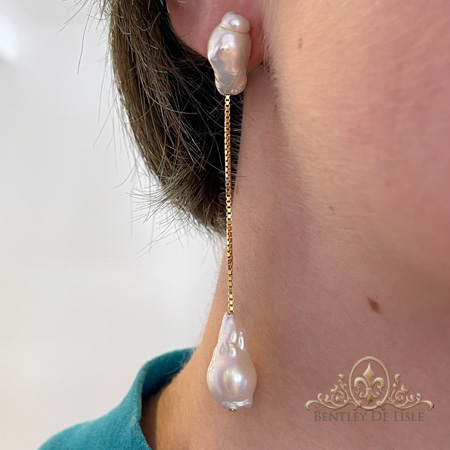 Baroque-pearl-chain-drop-earrings-Brisbane-bentley-de-lisle