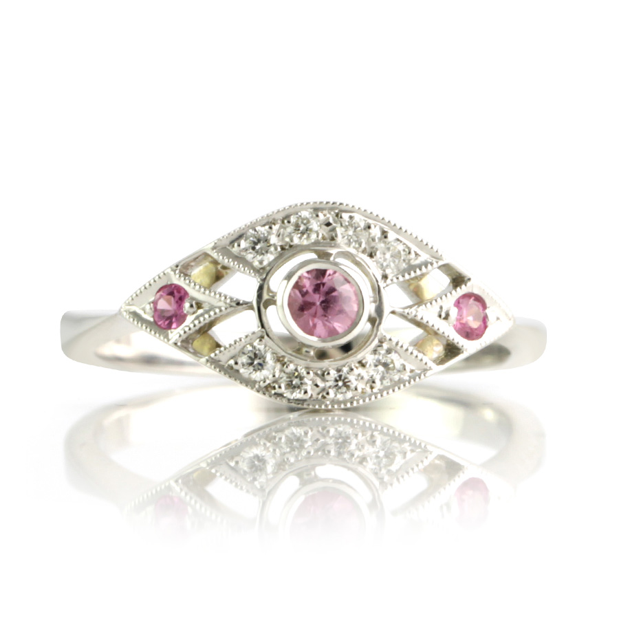 Pink-sapphire-diamond-art-deco-ring-bentley-de-lisle
