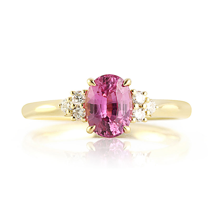 Intense Pink Sapphire Diamond Ring Bentley De Lisle